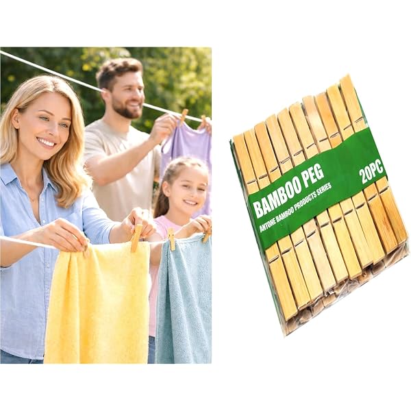 Xintong Bamboo Pegs/Clips Natural for Clothes Best : Amazon.in